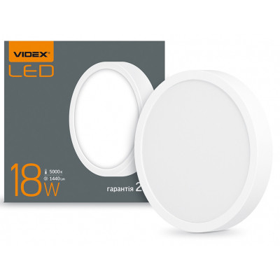 Світильник Videx LED круглий накладний 18W 5000K (VL-DLRS-185)