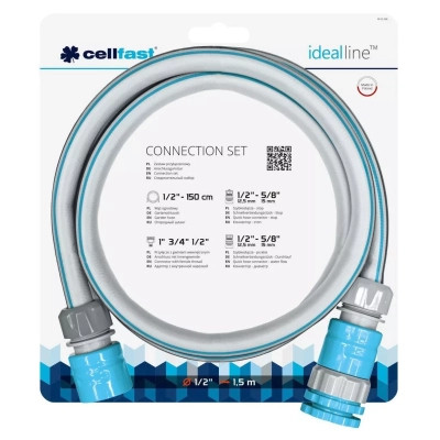Шланг для поливу Cellfast сполучний Cellfast idealline, 1.5м, конектор з аквастопом (55-998)