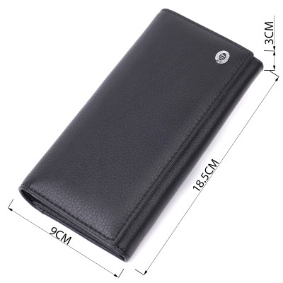 Гаманець ST Leather З натуральної шкіри Чорний (22513)