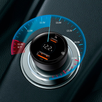 Зарядний пристрій Baseus Superme Digital Display PPS USB-A/Type-C Black (CCZX-01)