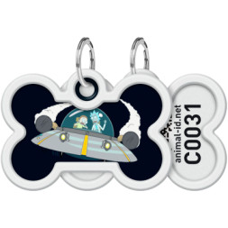 Адресник для тварин WAUDOG Smart ID з QR паспортом &quot;Рік і Морті 1&quot;, кістка 40х28 мм (231-0280)