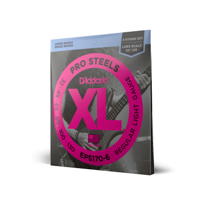Струни для гітари D&#039;Addario ProSteels Bass Light 6-String (32-130) (EPS170-6)