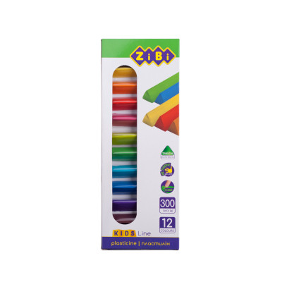 Пластилін ZiBi Smart Line 12 кольорів, 300 г (ZB.6227)