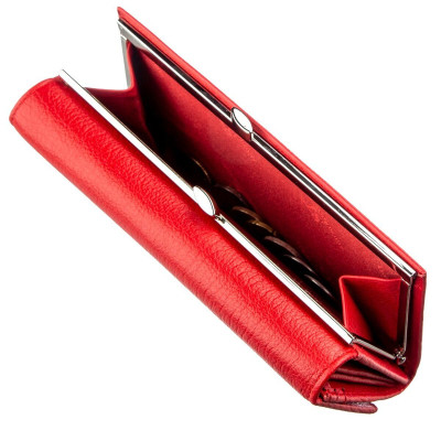 Гаманець ST Leather З монетницею на клямці Червоний (18957)