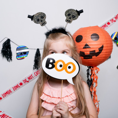 Дитячий обруч для волосся YES! Fun Хелловін Череп LED (973715)
