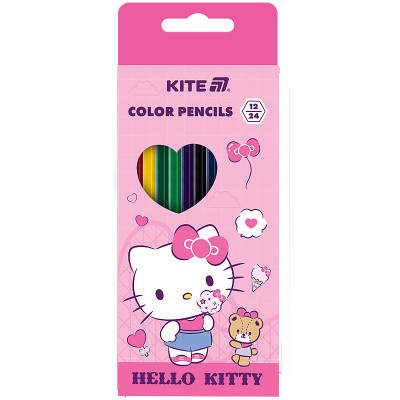 Олівці кольорові Kite Hello Kitty двосторонні, 12 шт. 24 кольори (HK25-054-1)