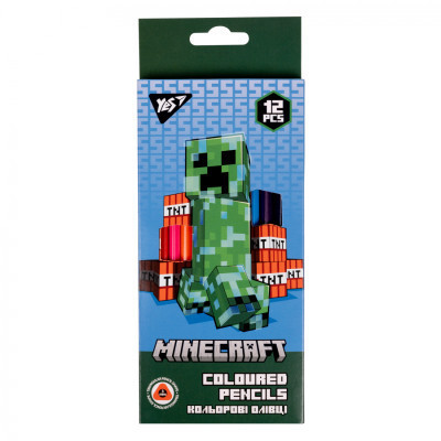 Олівці кольорові Yes 12 кол. Minecraft (290701)