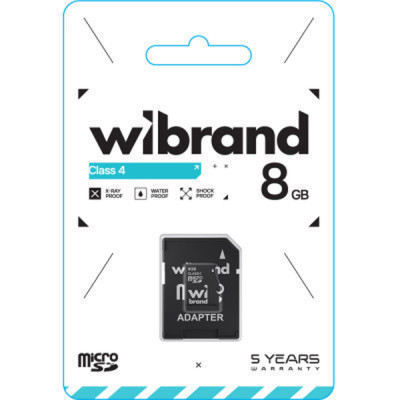 Карта пам&#039;яті Wibrand 8GB microSD class 4 (WICDC4/8GB-A)