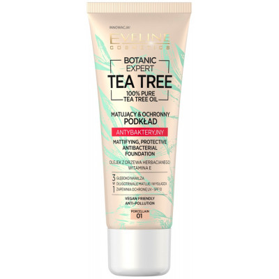 Тональний крем Eveline Cosmetics Botanic Expert Antibacterial 01 - Porcelain 30 мл (5903416021629)