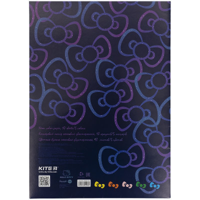 Кольоровий папір Kite А4 двосторонній неоновий, 10 аркушів/5 кольорів (HK21-252)