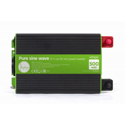 Автомобільний інвертор 12V/230V 500W (1000W peak power) чиста синусоїда EnerGenie (EG-PWC-PS500-01)
