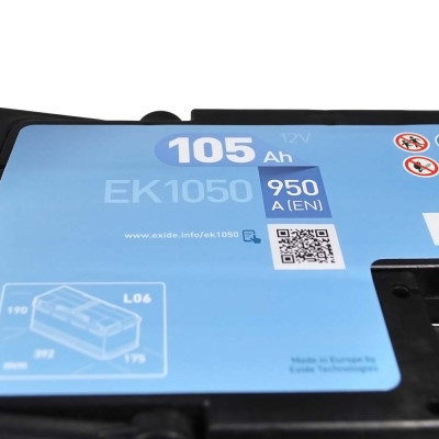 Акумулятор автомобільний EXIDE START-STOP AGM 105A (EK1050)