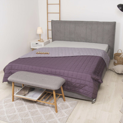 Покривало Viluta стьобане двустороннє Дует Димчастий аметист 140х210 (duet_dametis_210x140)