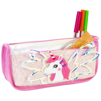 Пенал Cool For School з блискітками 2 відділення рожевий (CF87064)