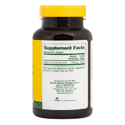 Вітамін Natures Plus Вітамін C, Vitamin C, 1000 мг, Nature&#039;s Plus, 90 вегетаріанс (NTP2312)