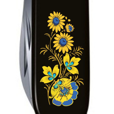Ніж Victorinox Spartan Ukraine Black &quot;Квіти&quot; (1.3603.3_T1050u)