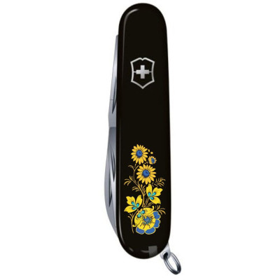 Ніж Victorinox Spartan Ukraine Black &quot;Квіти&quot; (1.3603.3_T1050u)