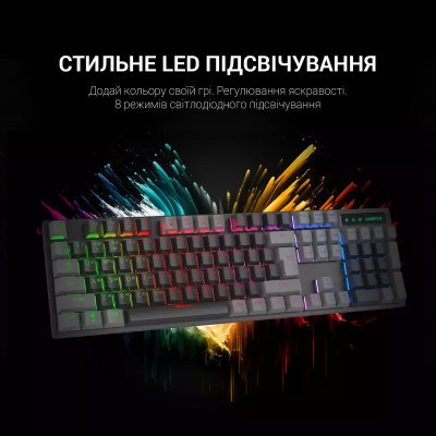 Клавіатура GamePro MK105B LED Red Switch USB Black (MK105R)