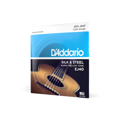 Струни для гітари D&#039;Addario Silk &amp; Steel Folk Regular Light (11-47) (EJ40)
