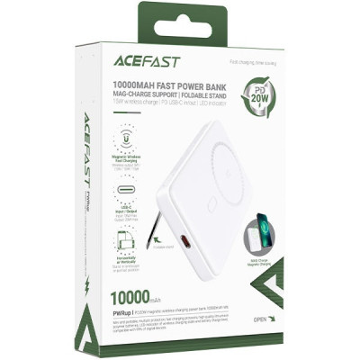 Батарея універсальна Acefast Magnetic Wireless 10000mAh 20W PD, QC/3.0, QI 20W, M6 White (6974316282617)