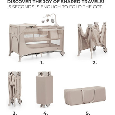 Дитячий манеж Kinderkraft с пеленатором Joy 2 Beige (5902533925162)