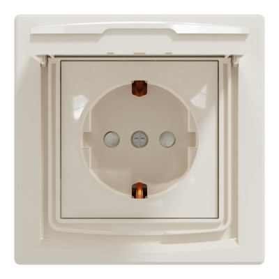 Розетка Schneider Electric ASFORA з кришкою IP44, крем (EPH3100323)