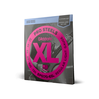 Струни для гітари D&#039;Addario ProSteels Bass Light 6-String (32-130) (EPS170-6SL)