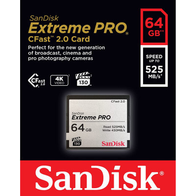 Карта пам&#039;яті SanDisk 64GB CFast 2.0 Extreme Pro (SDCFSP-256G-G46D)