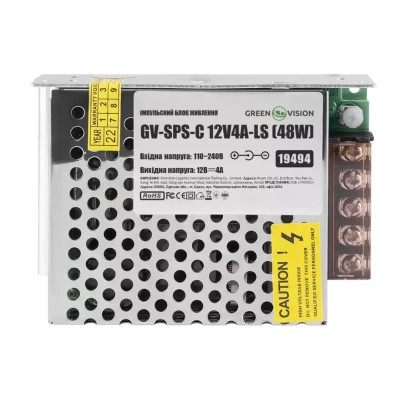 Блок живлення для систем відеоспостереження Greenvision GV-SPS-C 12V4A-LS