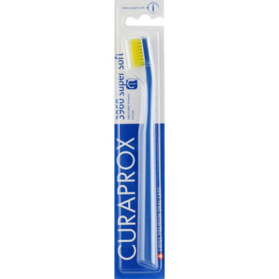 Зубна щітка Curaprox CS 3960 Super Soft Суперм&#039;яка D 0.12 мм Синя з жовтою щетиною (CS 3960-02)