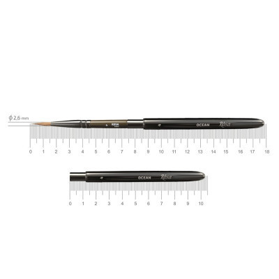 Пензлик для малювання Rosa Соболь круглий, TRAVEL BRUSH, OCEAN 168, № 4 (4823098516798)