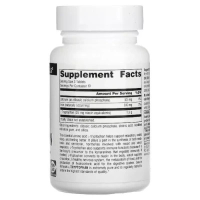 Амінокислота Source Naturals L-Триптофан, 500 мг, 30 таблеток (SN1978)
