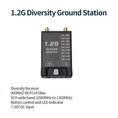 Відеоприймач (VRX) Skyzone 1.2GHz Diversity VRX Receiver (1.2GVRX)