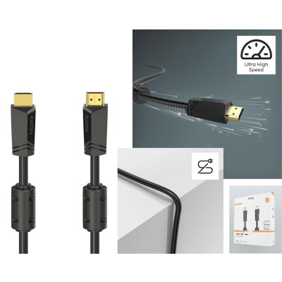 Кабель мультимедійний HDMI to HDMI 10.0m 4K Ethernet Gold Black Hama (00205009)