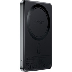 Батарея універсальна Acefast Magnetic Wireless 5000mAh 18W PD, QC/3.0, QI 7.5W, ультра тонкий, M8 Bllack (6974316283386)