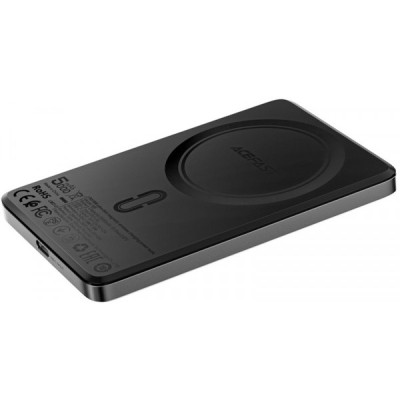 Батарея універсальна Acefast Magnetic Wireless 5000mAh 18W PD, QC/3.0, QI 7.5W, ультра тонкий, M8 Bllack (6974316283386)
