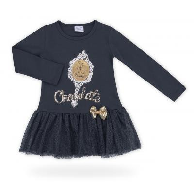 Плаття дитяче Breeze з мереживною спідницею &quot;Chocolate&quot; (9637-92G-blue)