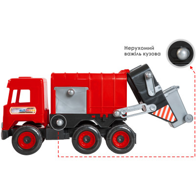 Спецтехніка Tigres Авто &quot;Middle truck&quot; сміттєвоз (червоний) в коробці (39488)