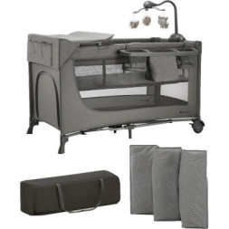 Дитячий манеж Kinderkraft с пеленатором Joy 2 Dark Grey (5902533925155)
