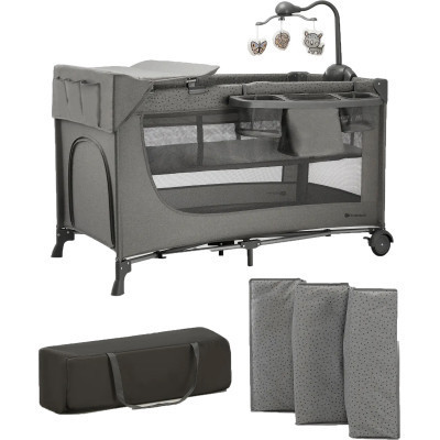 Дитячий манеж Kinderkraft с пеленатором Joy 2 Dark Grey (5902533925155)