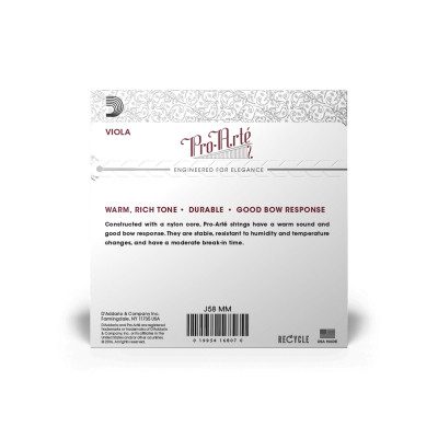 Струни для альта D&#039;Addario Pro-Arte Viola String Set Medium Scale Medium Tension (J58 MM)