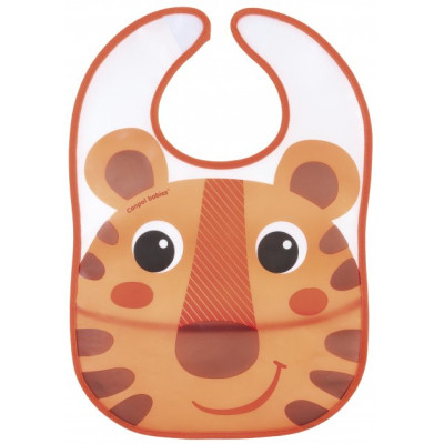 Слинявчик Canpol babies Hello Little пластмасовий з кишенькою Жовтогарячий (9/232_ora)