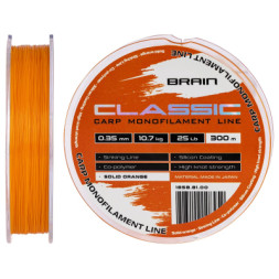 Волосінь Brain Classic Carp Line (solid orange) 300m 0.35mm 25lb 10.7kg (1858.81.00)