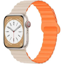 Ремінець до смарт-годинника Drobak Silicone Magnetic Link для Apple Watch All Series 38/40/41mm Starlight orange (898924)