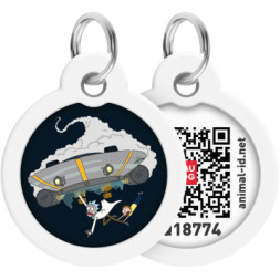 Адресник для тварин WAUDOG Smart ID з QR паспортом &quot;Рік і Морті 1&quot;, коло 30 мм (230-0280)