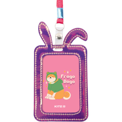 Бейдж Kite Bunny, з голографічним ефектом, малиновий (K22-449-02)