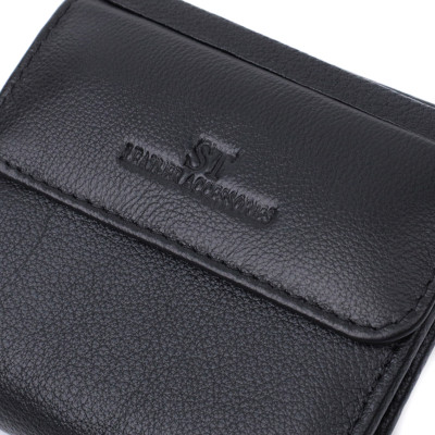 Гаманець ST Leather З натуральної шкіри Чорний (22719)