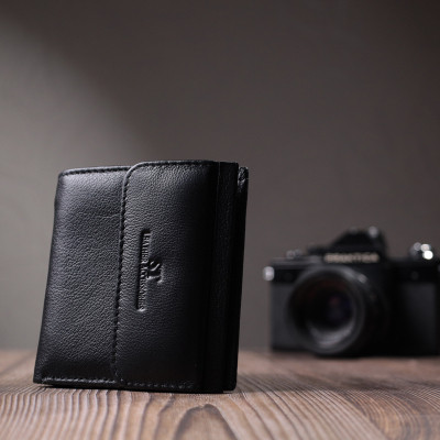 Гаманець ST Leather З натуральної шкіри Чорний (22719)