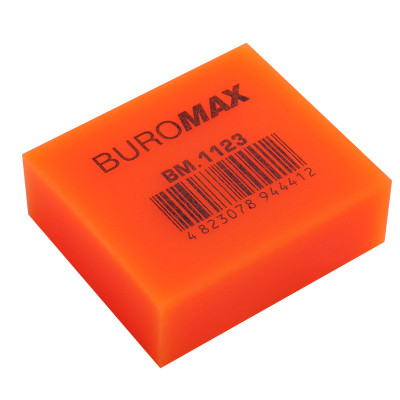 Гумка Buromax NEON, прямокутна 40x35x14 мм, м&#039;який пластик, асорті кольорів (BM.1123)