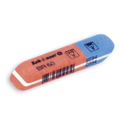 Гумка Koh-i-Noor комбінована BlueStar, 6521/60 (полібег 2 шт) (6521/60/2/P)